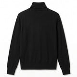 John Richmond Kids Maglione a Collo Alto Nero con Placca Logo Nera per Bambini