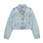 Diesel Kids Giubbino Jeans con Applicazione Strass per Bambine