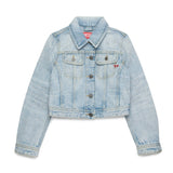 Diesel Kids Giubbino Jeans con Applicazione Strass per Bambine