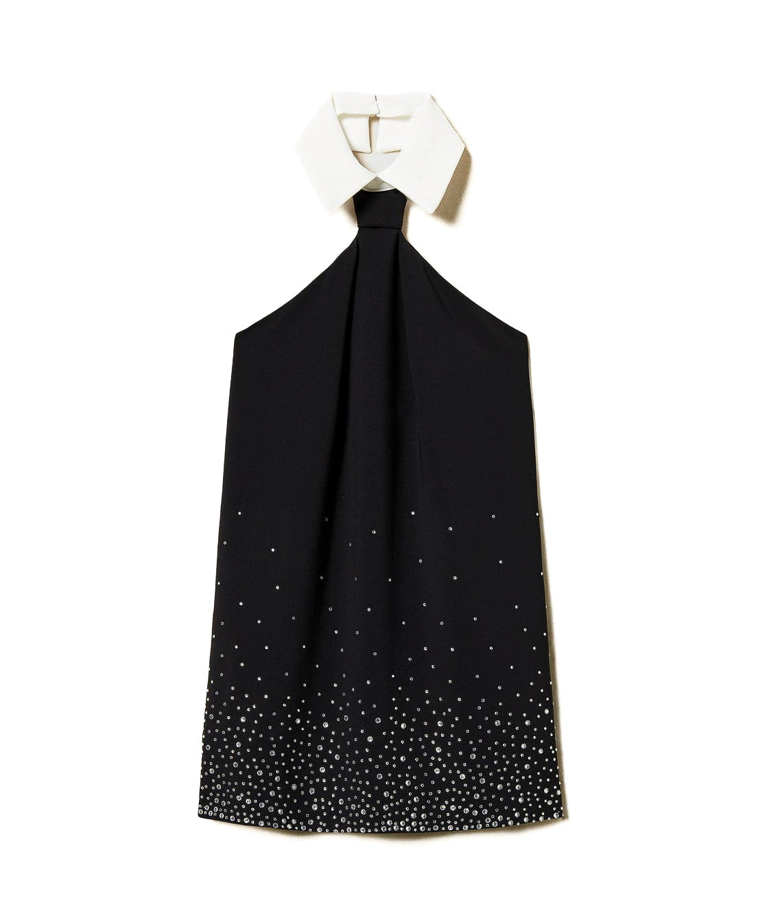 Twinset Kids Abito Nero in Crepe con Strass per Bambine