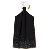 Twinset Kids Abito Nero in Crepe con Strass per Bambine