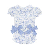 Deolinda Kids Completo Fantasia Celeste con Fiocchi per Neonate