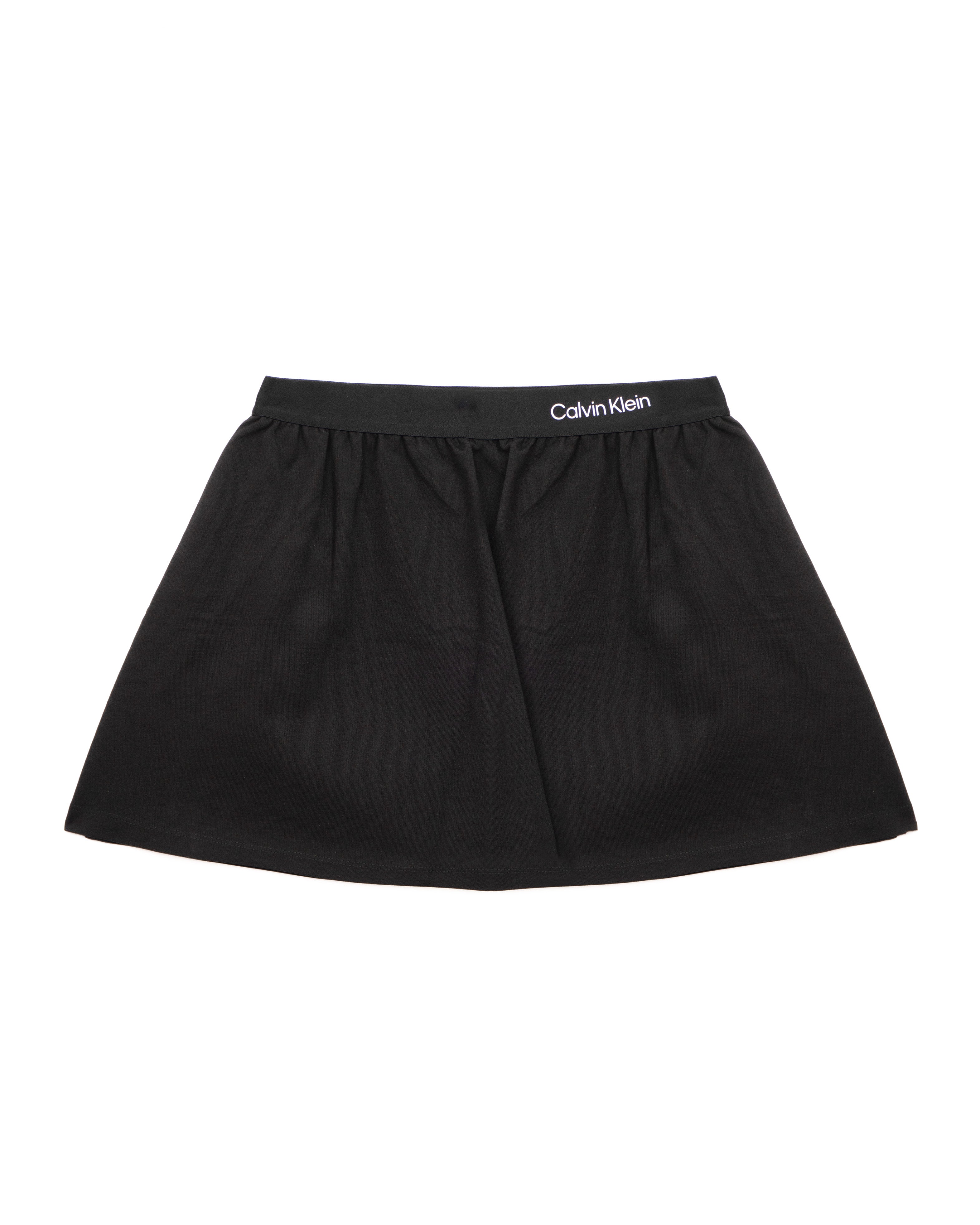 Calvin Klein Kids Mini Gonna Nera con Stampa Logo Frontale a Contrasto per Bambine