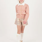 Angel's face Cardigan Rosa con Fiocchi per Bambine (dettAGLIO)