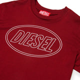 Diesel Kids T-Shirt Bordeaux con Stampa per Bambini