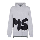 MSGM Kids Abito Grigio con Cappuccio con Logo per Bambine