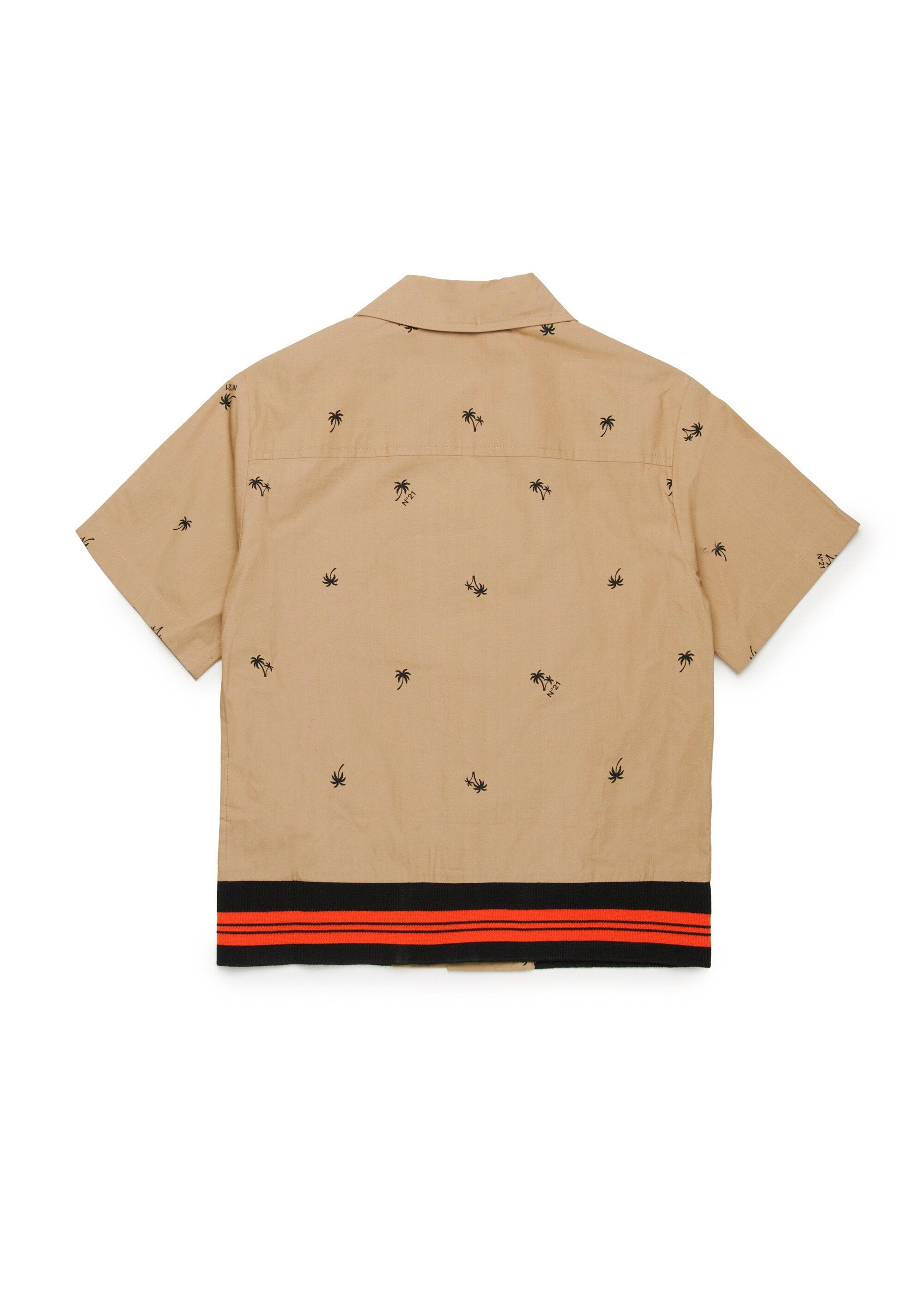 N°21 Kids Camicia Beige All over Palms per Bambini
