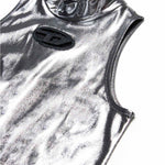 Diesel Kids Abito Argento Metallizzato con Oval D per Bambine
