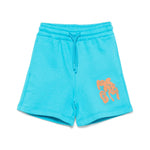 MSGM Kids Bermuda Turchese con Logo per Bambini (fronte)
