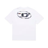 Diesel Kids T-shirt Bianca con Stampa Oval D per Bambini (retro)