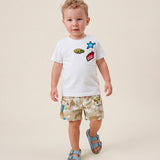 Diesel Kids Short Sabbia con Fantasia e Tasconi per Neonati