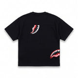 Sprayground Kids T-Shirt Nero Girocollo con Logo e Toppe per Bambini