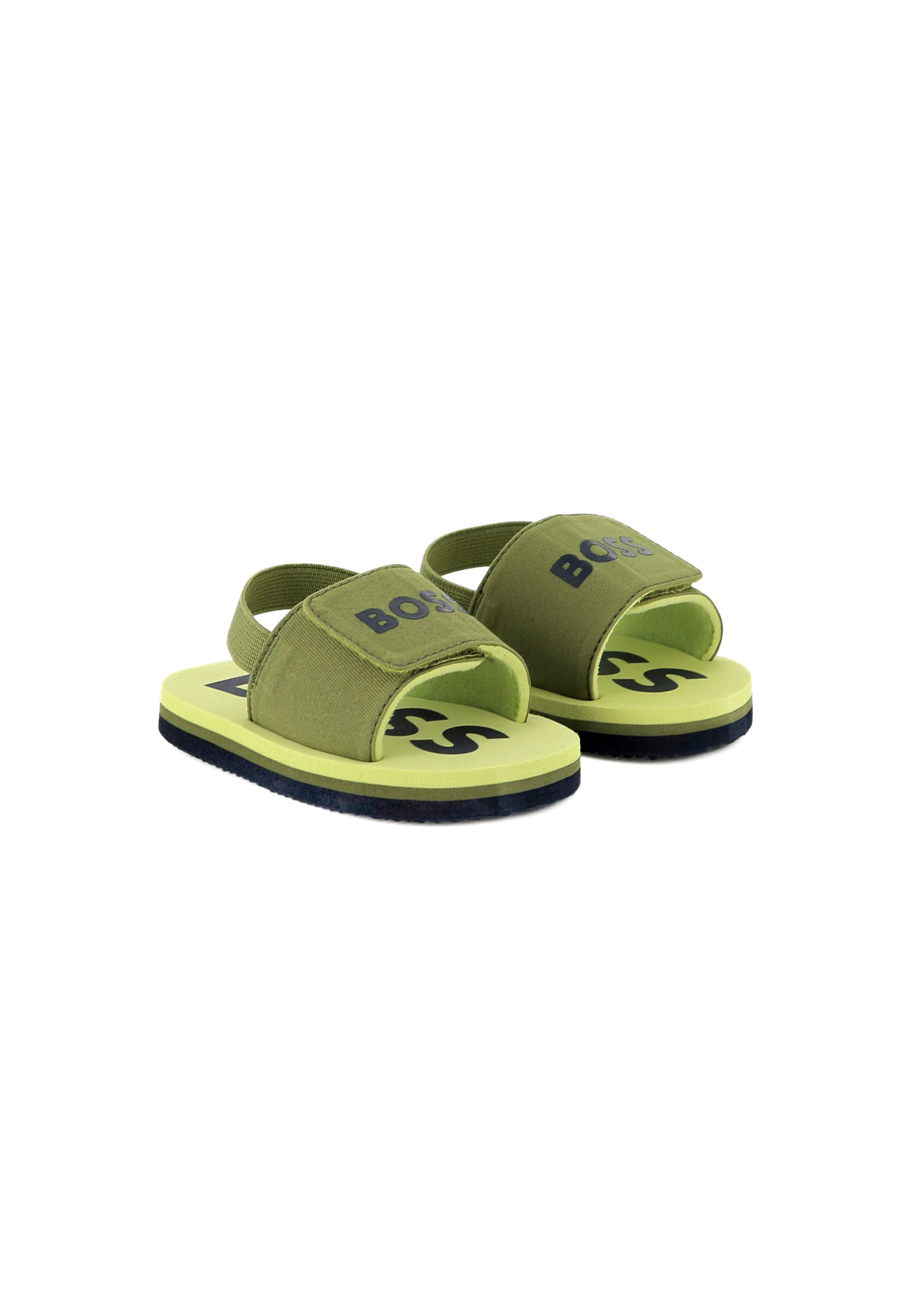 Boss Kids Sandali Verdi Pull On con Logo Neonati