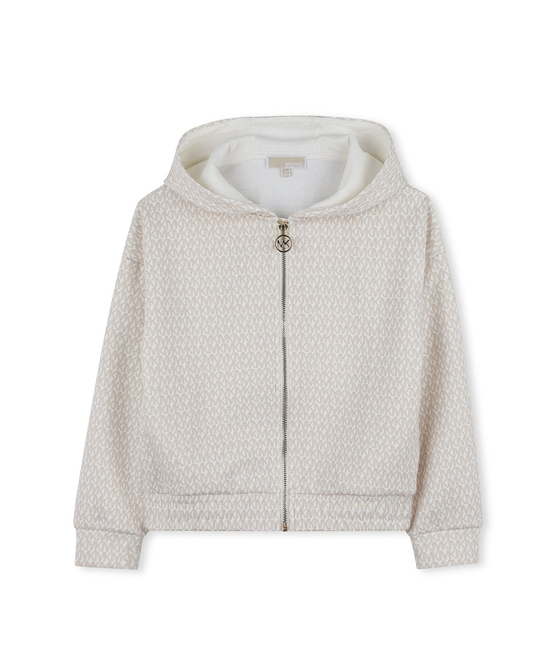 Michael Kors Kids Felpa Crema con Zip All-Over per Bambine