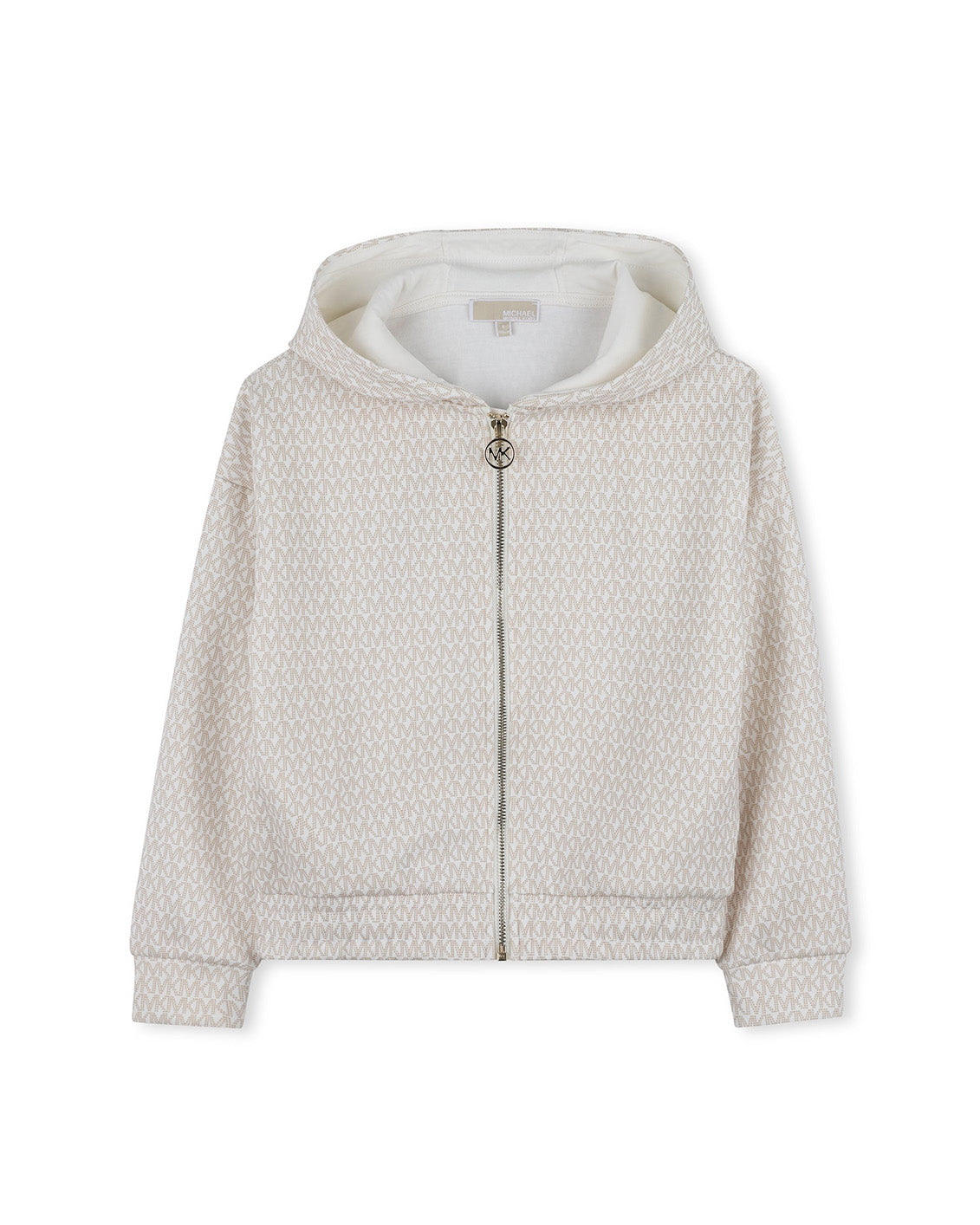 Michael Kors Kids Felpa Crema con Zip All-Over per Bambine