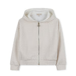 Michael Kors Kids Felpa Crema con Zip All-Over per Bambine