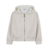 Michael Kors Kids Felpa Crema con Zip All-Over per Bambine