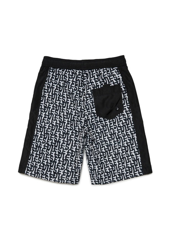 Diesel Kids Costume Boxer Nero con Logo Monogram per Bambini