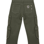 Yes London Pantalone Cargo Verde Militare per Bambini
