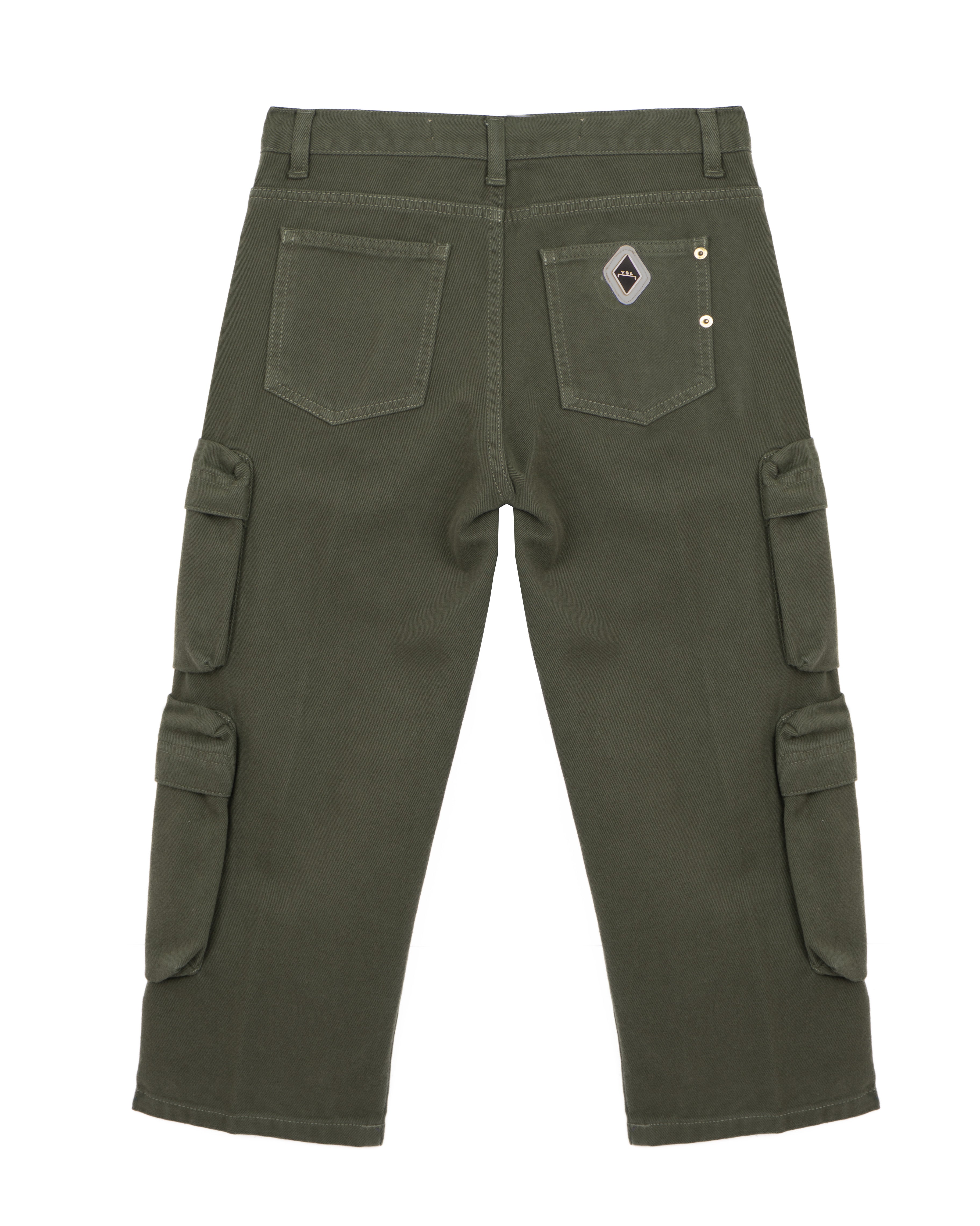 Yes London Pantalone Cargo Verde Militare per Bambini