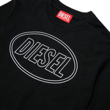 Diesel Kids T-Shirt Nero con Logo per Bambini