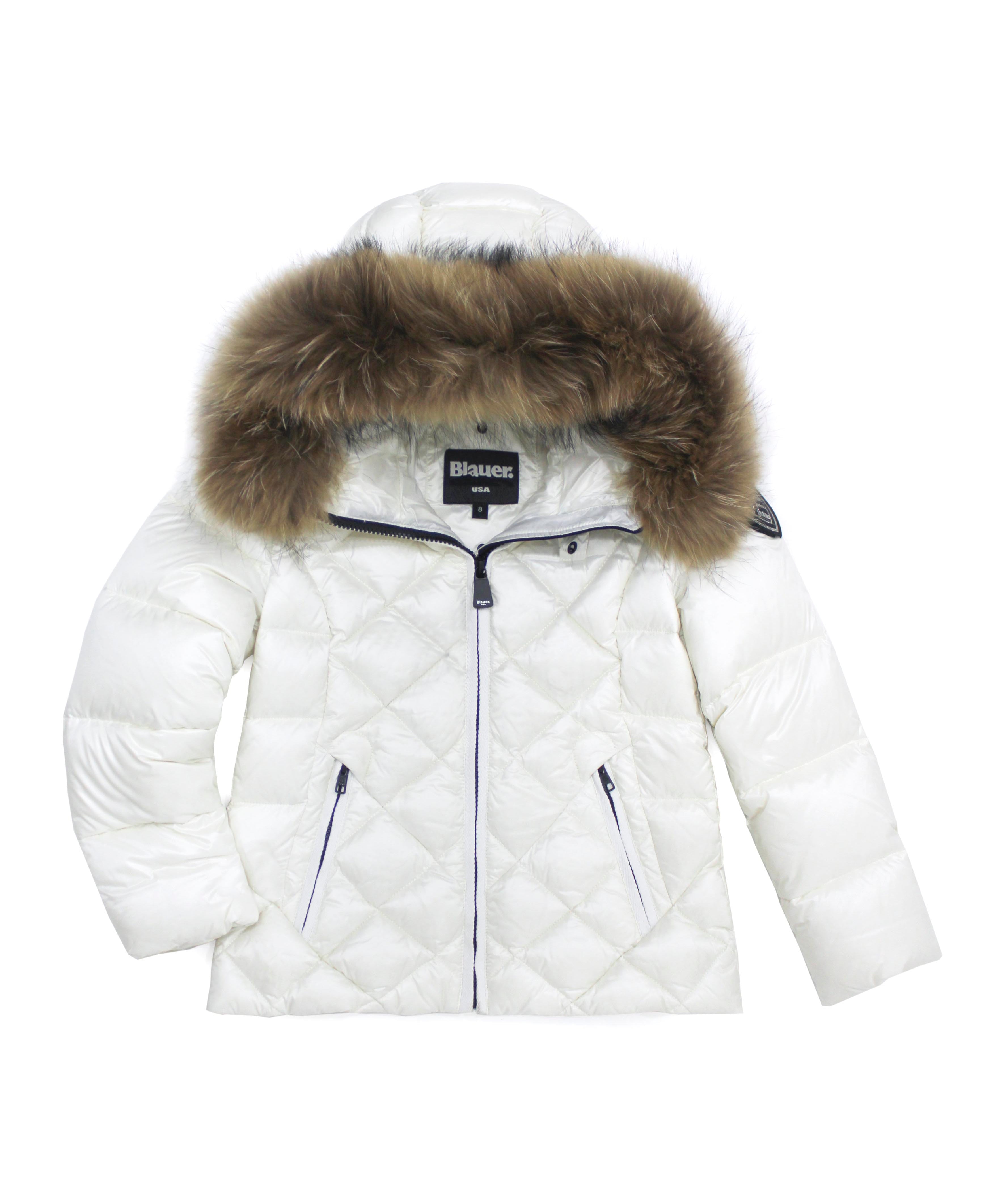 Blauer Kids Giubbino Bianco a Rombi per Bambine