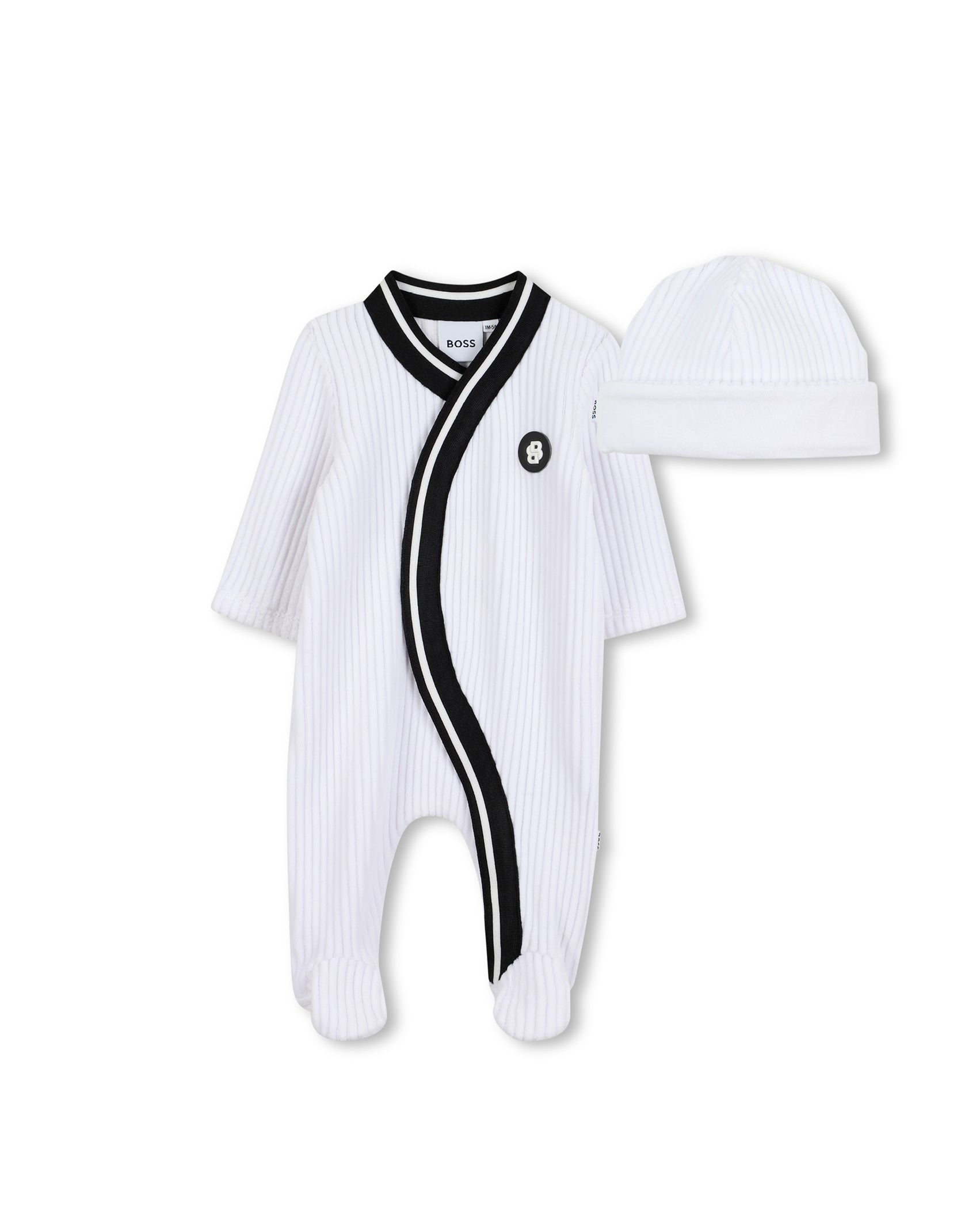 BOSS Kids Tutina + Cappello Bianco in Cotone per neonato