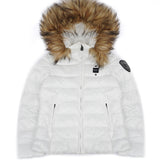 Blauer Kids Giubbino Bianco con Cappuccio e Pelliccia Ivory Junior per Bambine