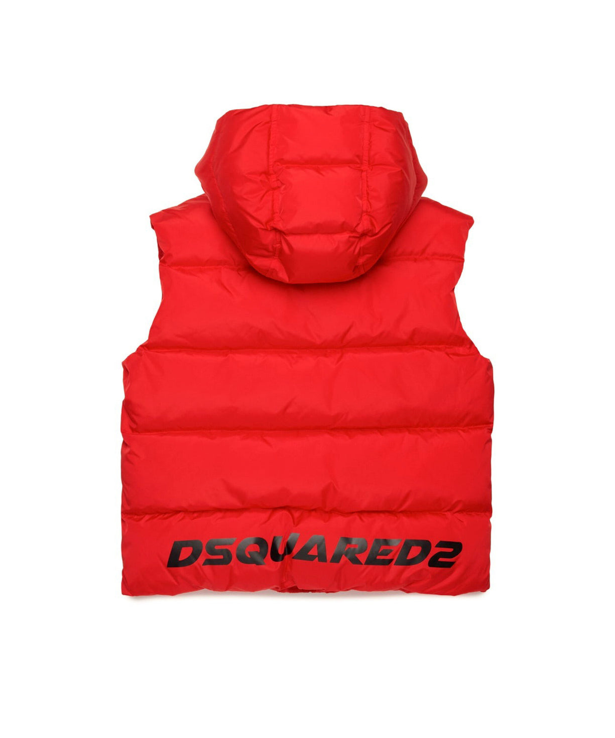 Dsquared2 Kids Giubbino Smanicato Rosso con Logo Leaf per Bambini  (retro)