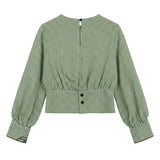 Elisabetta Franchi La Mia Bambina Camicia Glass e Nero a Pouis con Ricamo Manica per Bambine