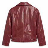 Pinko Kids Giubbino in Pelle Rubino per Bambine