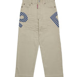 Dsquared2 Kids Pantaloni Beige con Logo Quadri per Bambini (fronte)