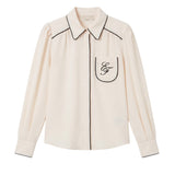 Elisabetta Franchi La Mia Bambina Camicia Milk e Nero con Logo per Bambine