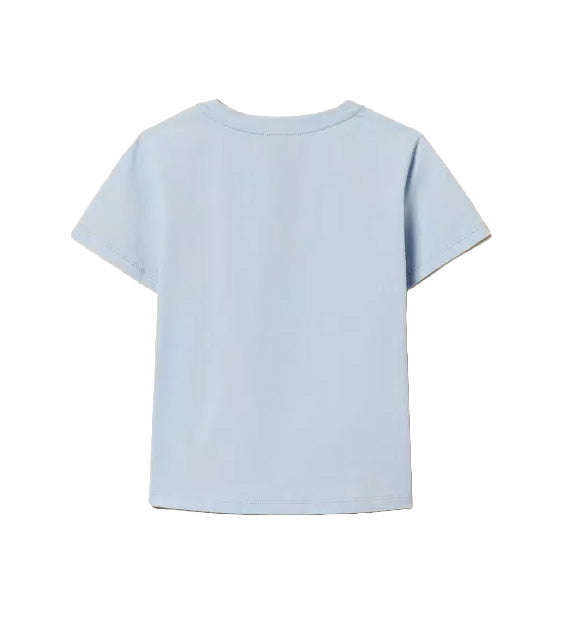 Twinset Kids T-Shirt Cielo con Logo per Bambine
