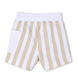 Boss Kids Completo Beige/Bianco a Strisce per Neonati