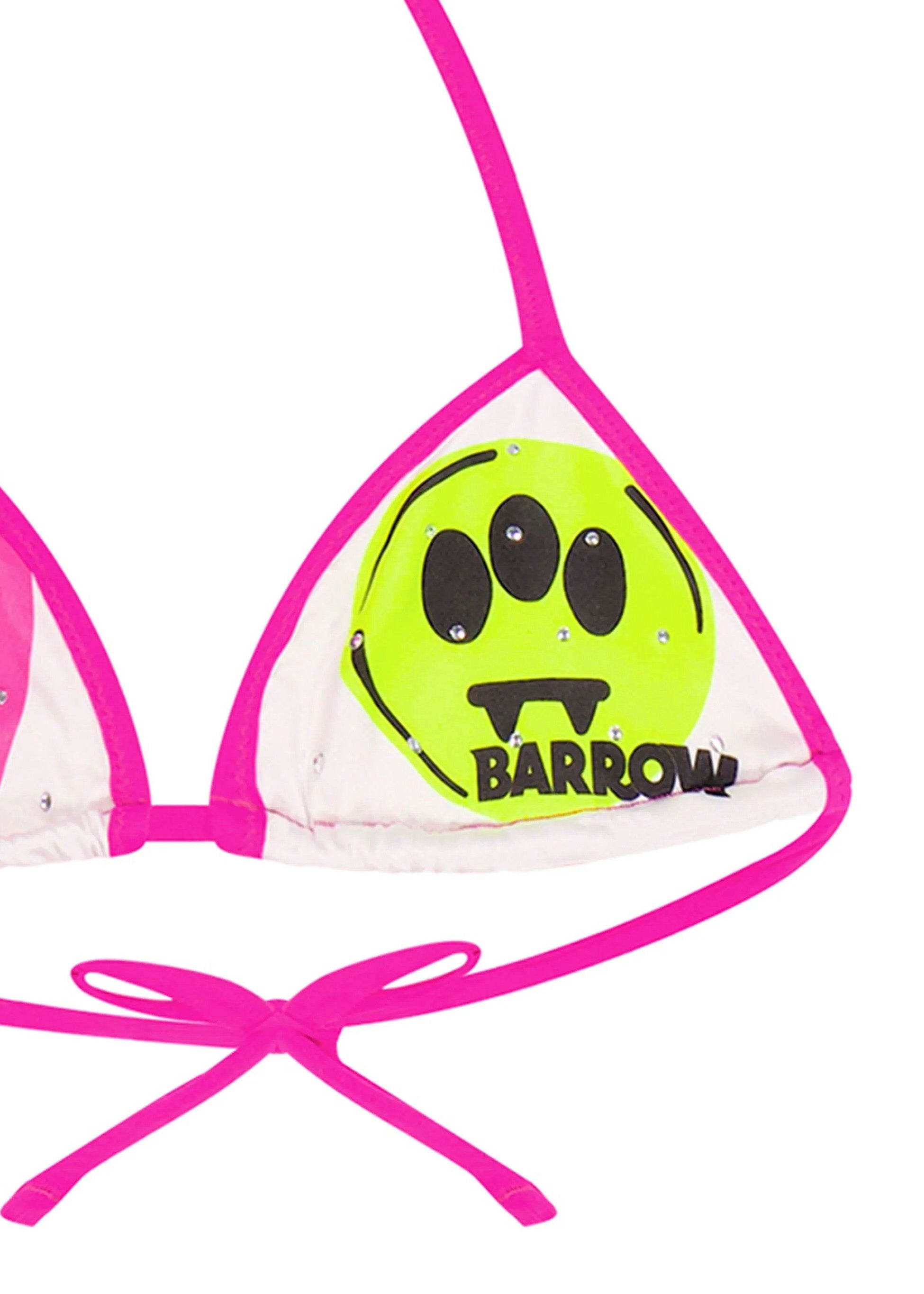 Barrow Kids Costume Bikini Crema/Fucsia con Stampa per Bambine