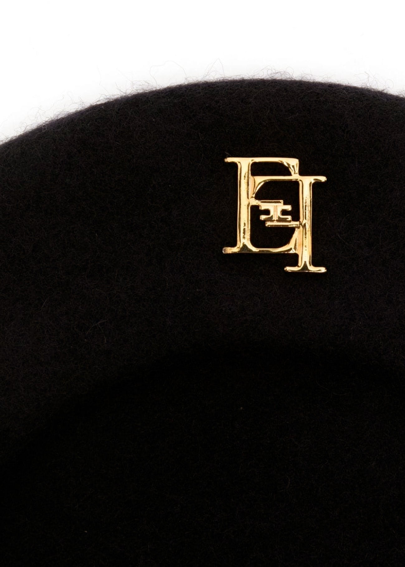 Elisabetta Franchi La Mia Bambina Cappello Basco Nero con Logo per Bambine (dettaglio)