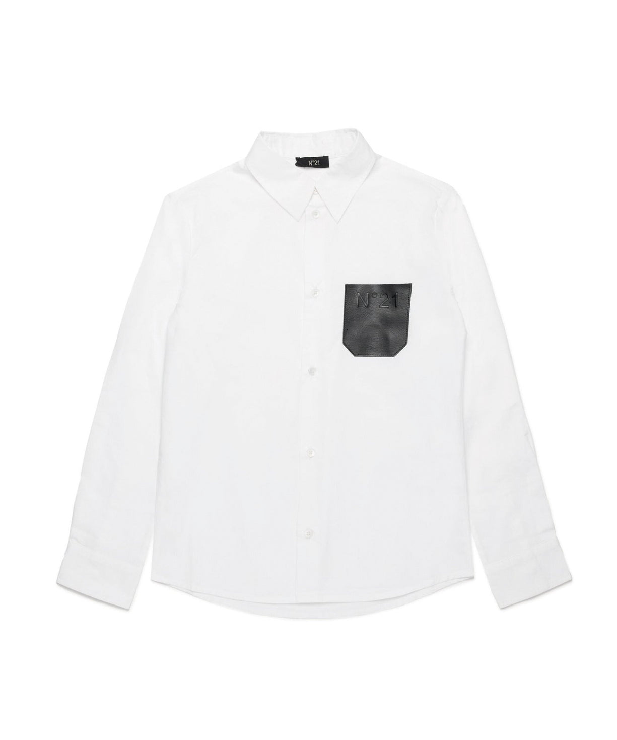 
N°21 Kids Camicia Bianca in Popeline con Logo per Bambini
