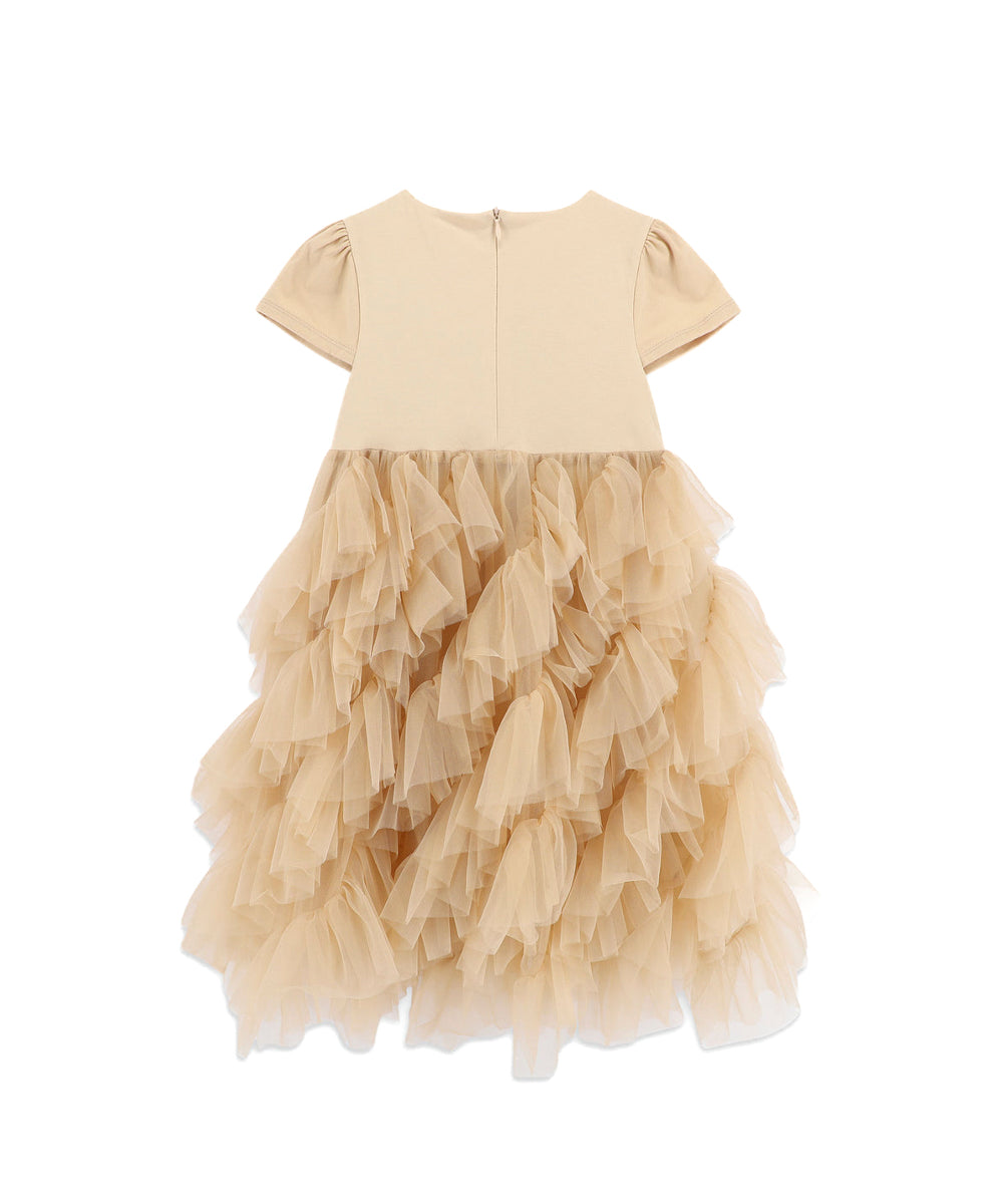 Angel's Face Abito Sabbia con Tulle per Bambine (retro)