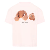 Palm Angels Kids T-Shirt Rosa con Stampa Teddy per Bambine