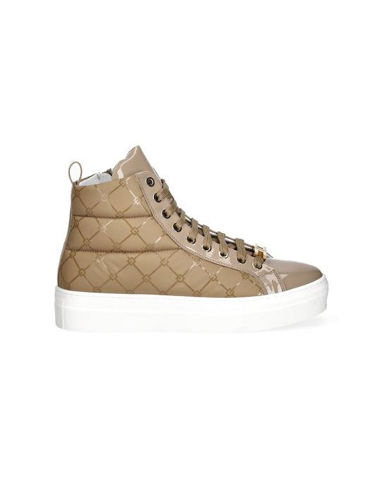 Elisabetta Franchi La Mia Bambina Sneakers Miele con Logo Losanga per Bambine