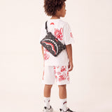 Sprayground Kids White Bermuda with Red Contrast Print for Children