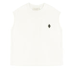 Yes London Kids Canotta Bianco Monocolore con Applicazione Logo per Bambini