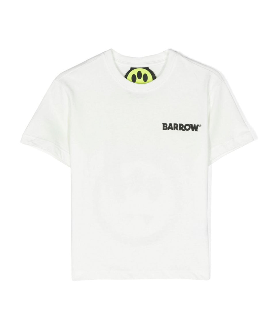 Barrow Kids T-shirt Bianco con Stampa Logo e Smile per Bambini