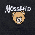 Moschino Kids Cappellino Nero in Maglia con Teddy Bear e Logo Unisex