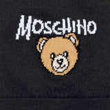 Moschino Kids Cappellino Nero in Maglia con Teddy Bear e Logo Unisex