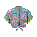 4giveness Kids Camicia Crop Fantasia Denim Mexicana per Bambine