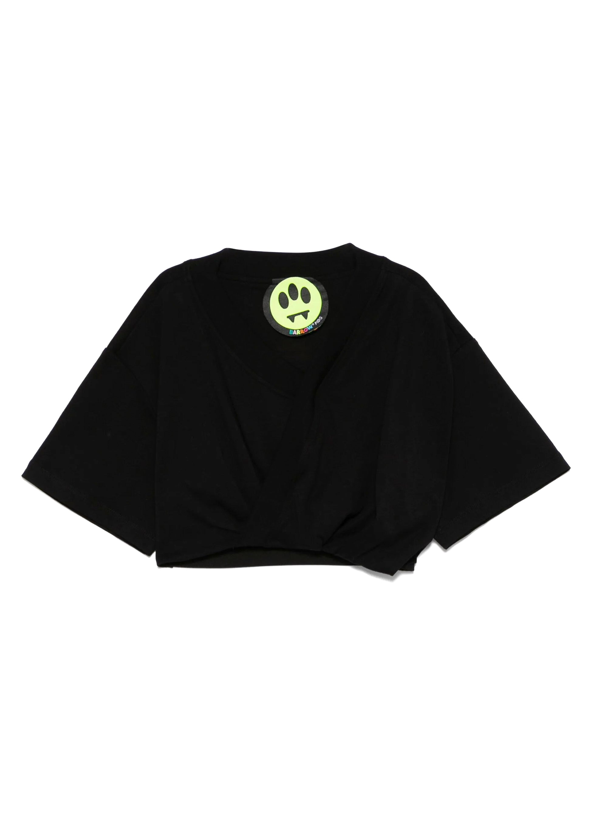 Barrow Kids T-Shirt Nera Crop per Bambine