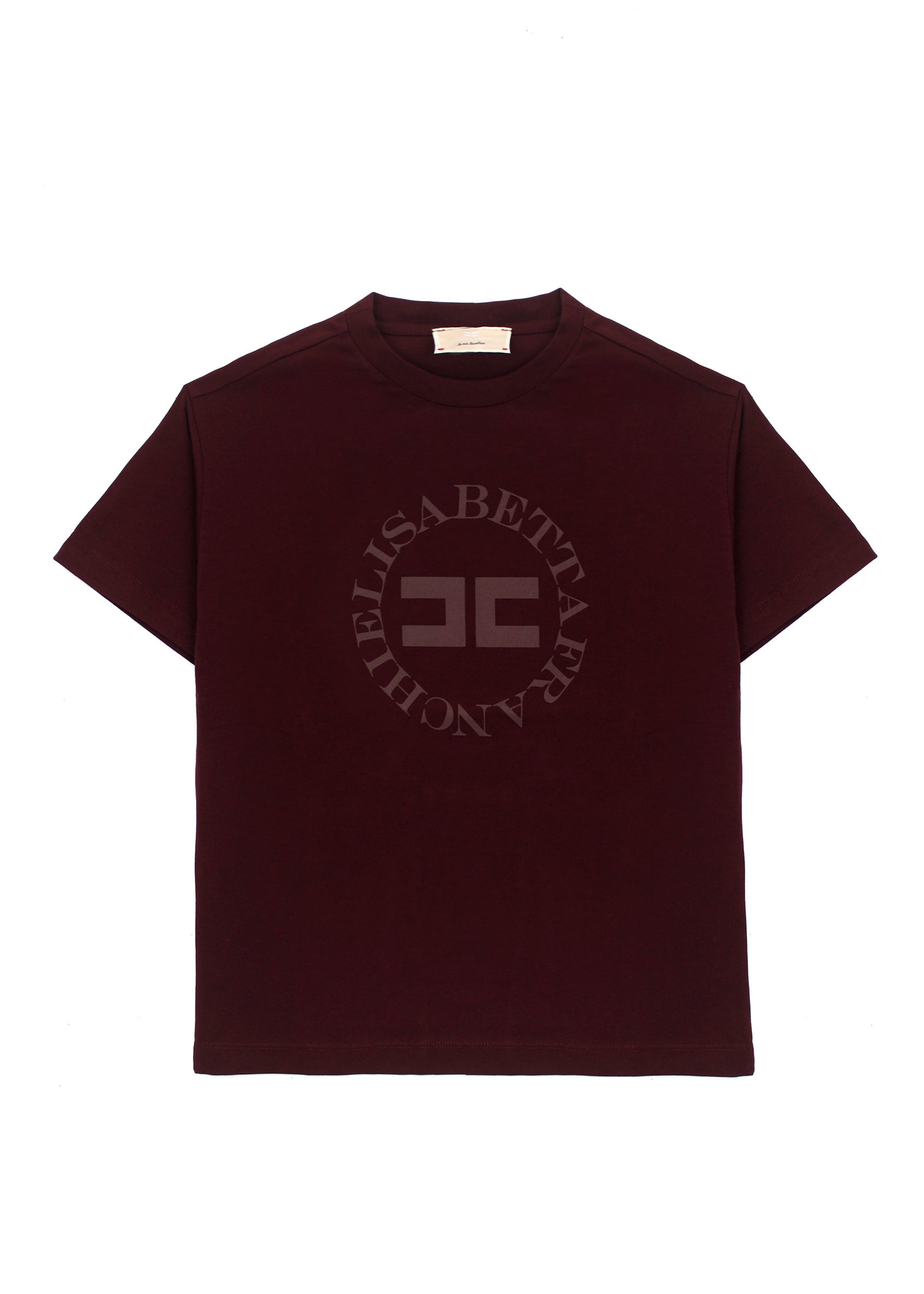 Elisabetta Franchi La Mia Bambina T-shirt Bordeaux con Stampa per Bambine