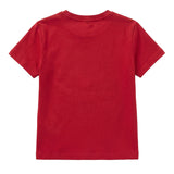 Elisabetta Franchi La Mia Bambina T-Shirt Rosso con Logo Strass per Bambine